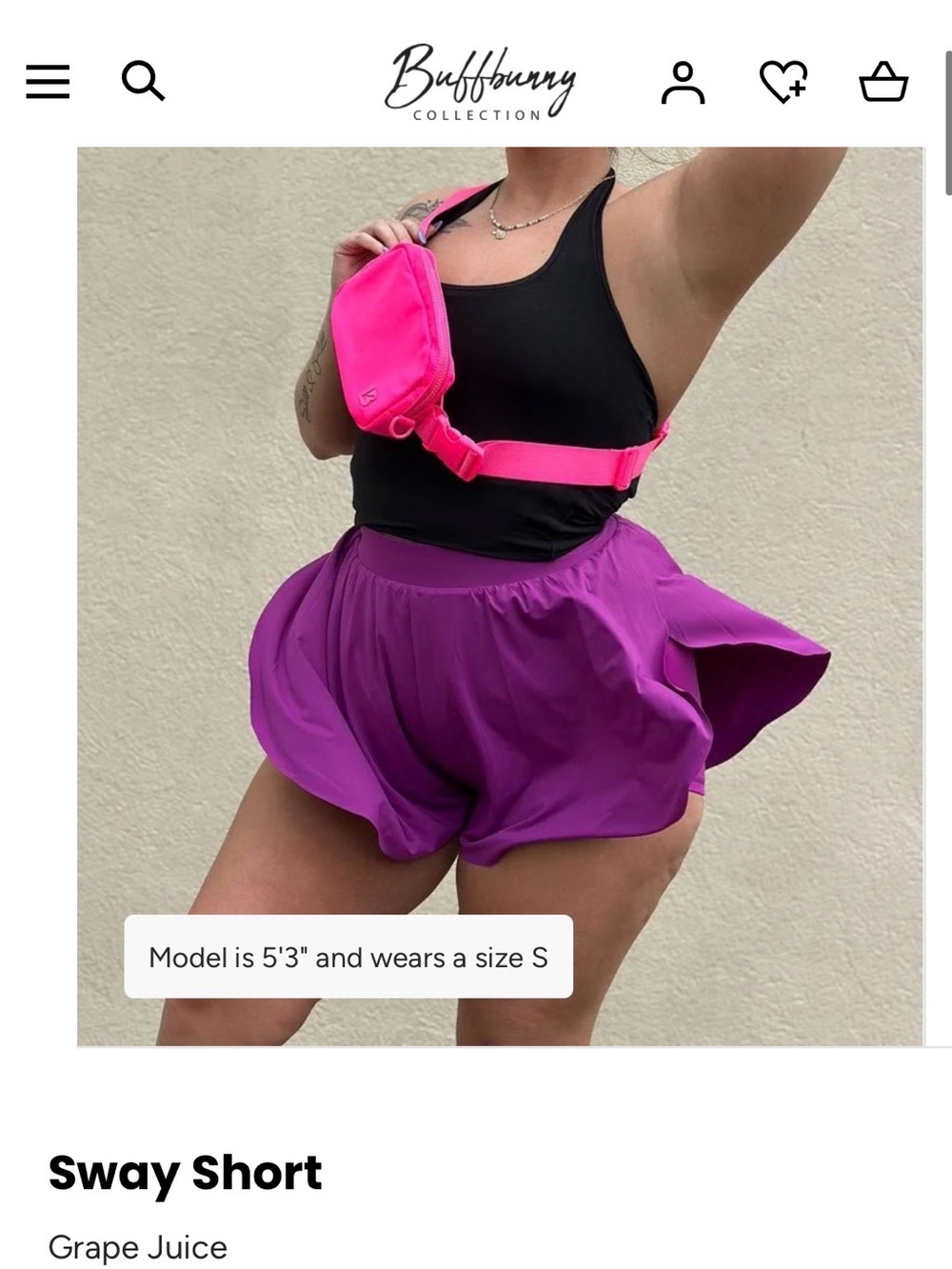 Buffbunny sway shorts grape juice